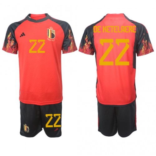 Maillot de foot Belgique Charles De Ketelaere #22 Domicile enfant Monde 2022 Manches Courte (+ pantalon court)